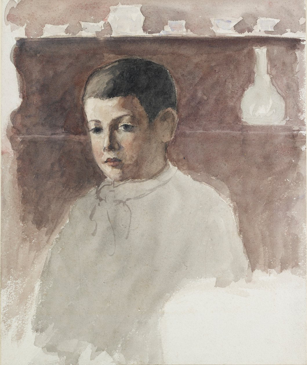 Half-length portrait of Lucien Pissarro, c1875 by Camille Pissarro