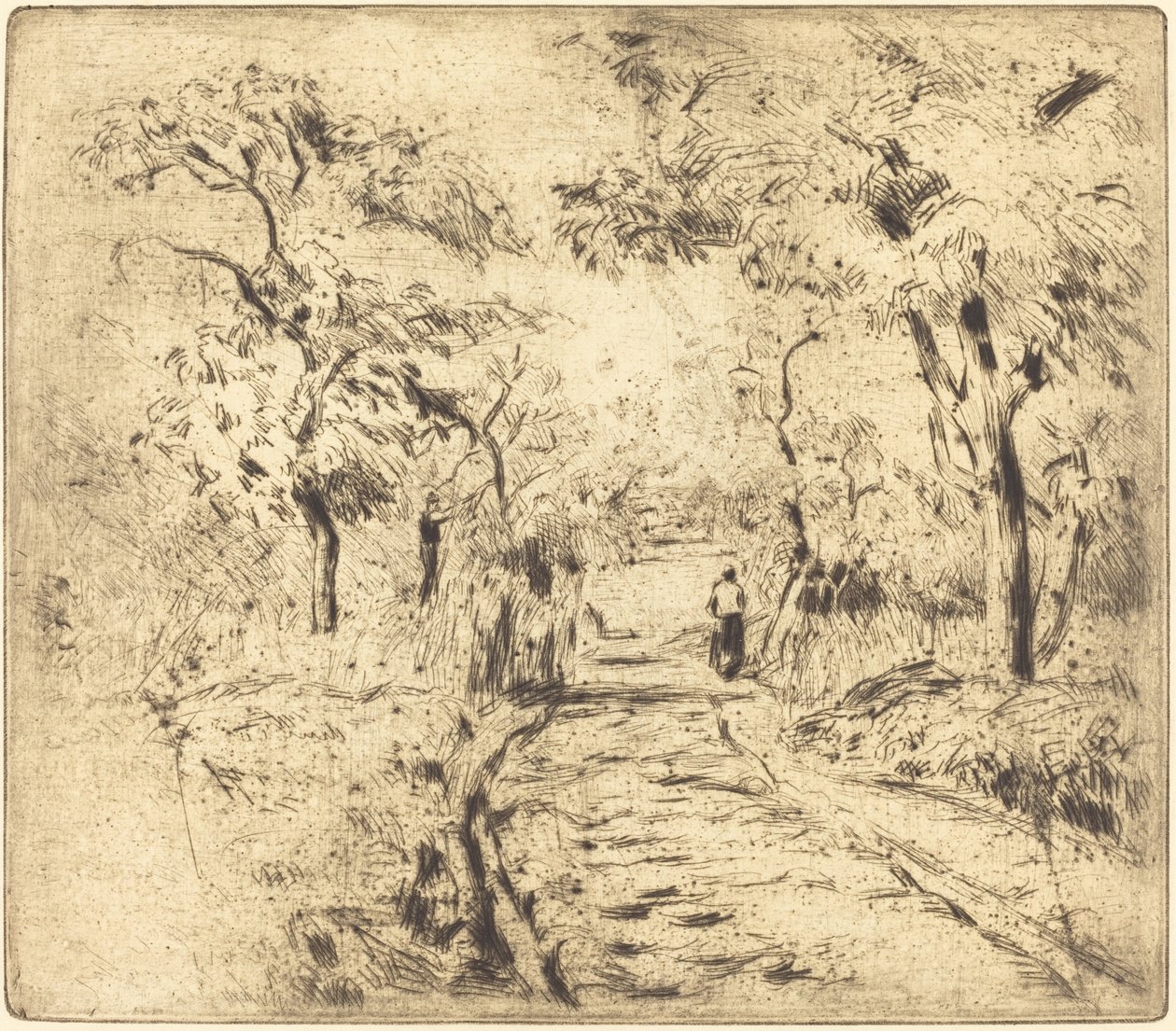 In the Fields at Ennery by Camille Pissarro