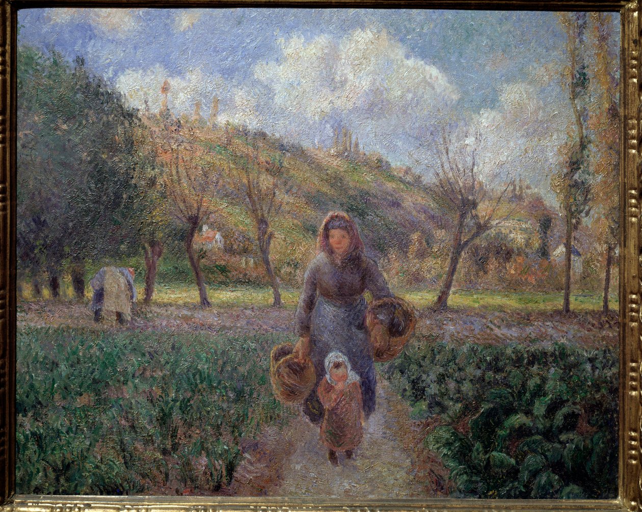 In the Vegetable Garden by Camille Jacob Pissarro