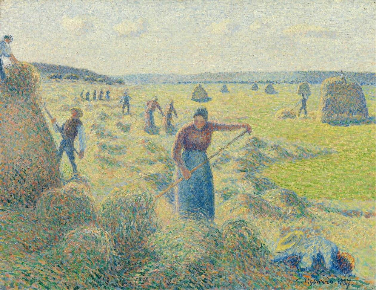 The Hay Harvest, Éragny by Camille Pissarro