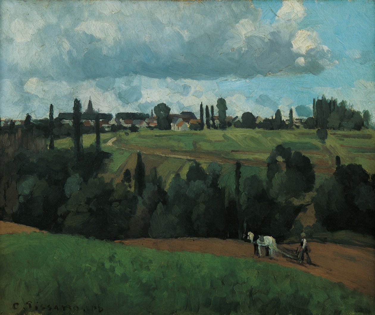 Landscape near Ennery, near Pontoise by Camille Pissarro