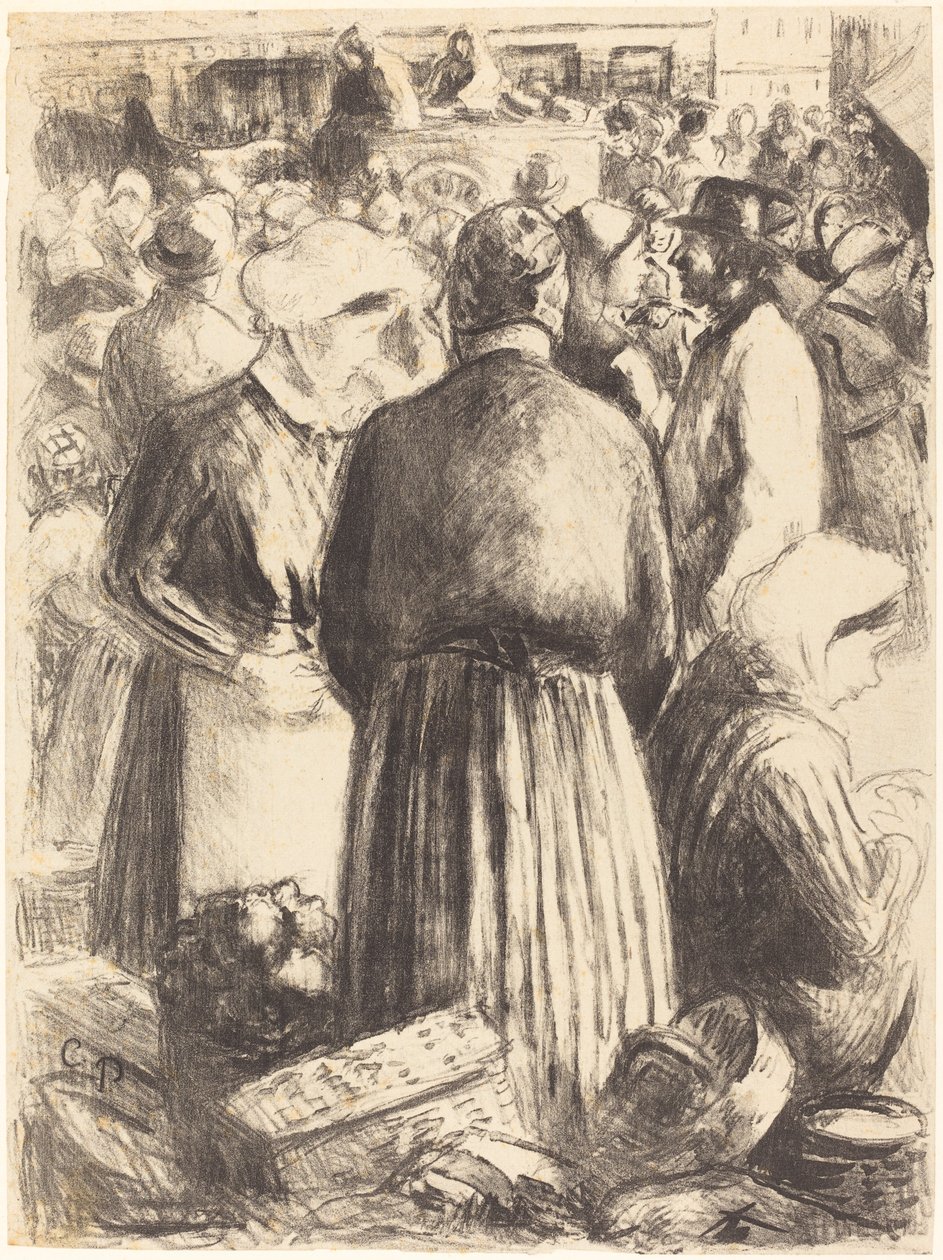 Market at Pontoise by Camille Pissarro