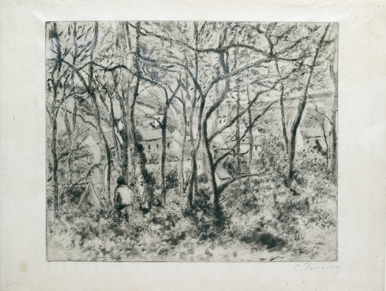 Landscape under Wood, at the Hermitage Pontoise by Camille Pissarro