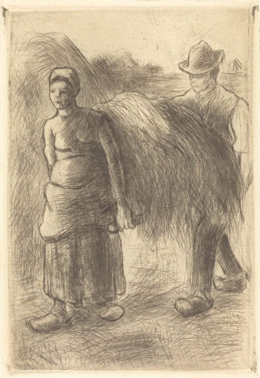 Peasants Carrying Hay by Camille Pissarro