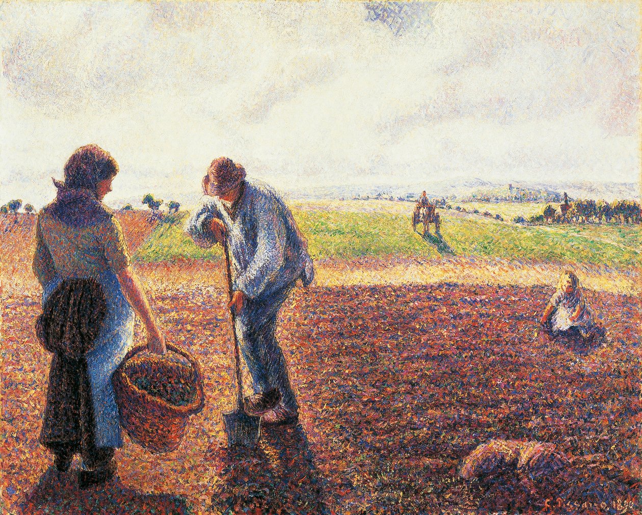 Peasants in the Field, Eragny by Camille Pissarro