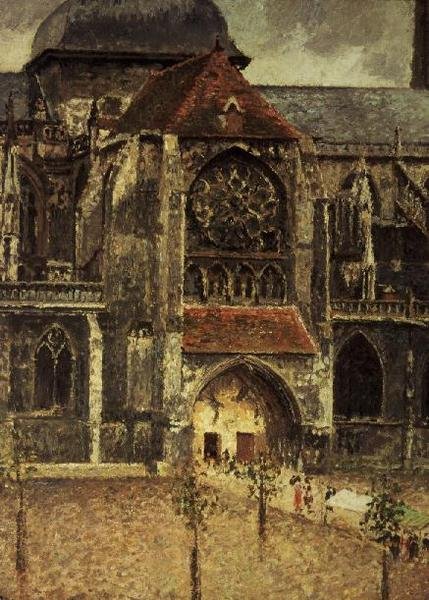 Portal of the Church of St. Jacques, Dieppe by Camille Pissarro