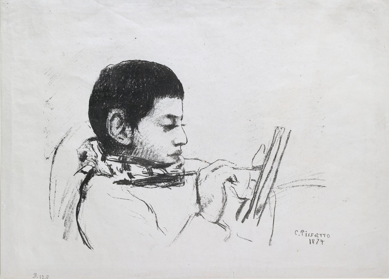 Portrait of Lucien Pissarro, 1874 by Camille Pissarro