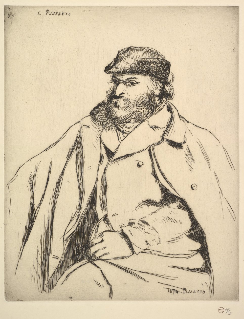 Portrait of Paul Cézanne, 1874 by Camille Pissarro