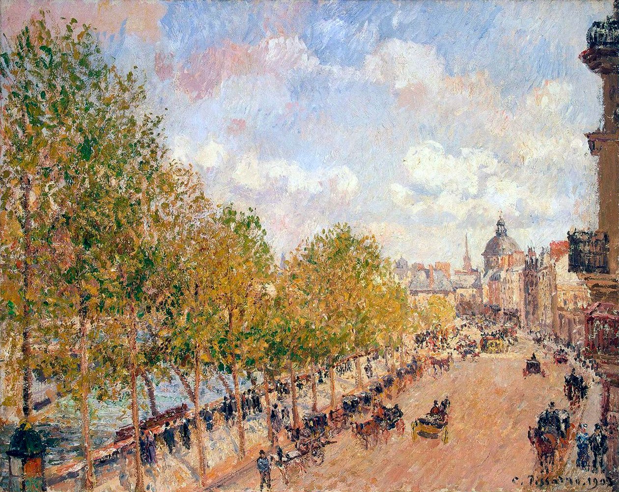 Quai Malaquais, Sunny Afternoon by Camille Pissarro