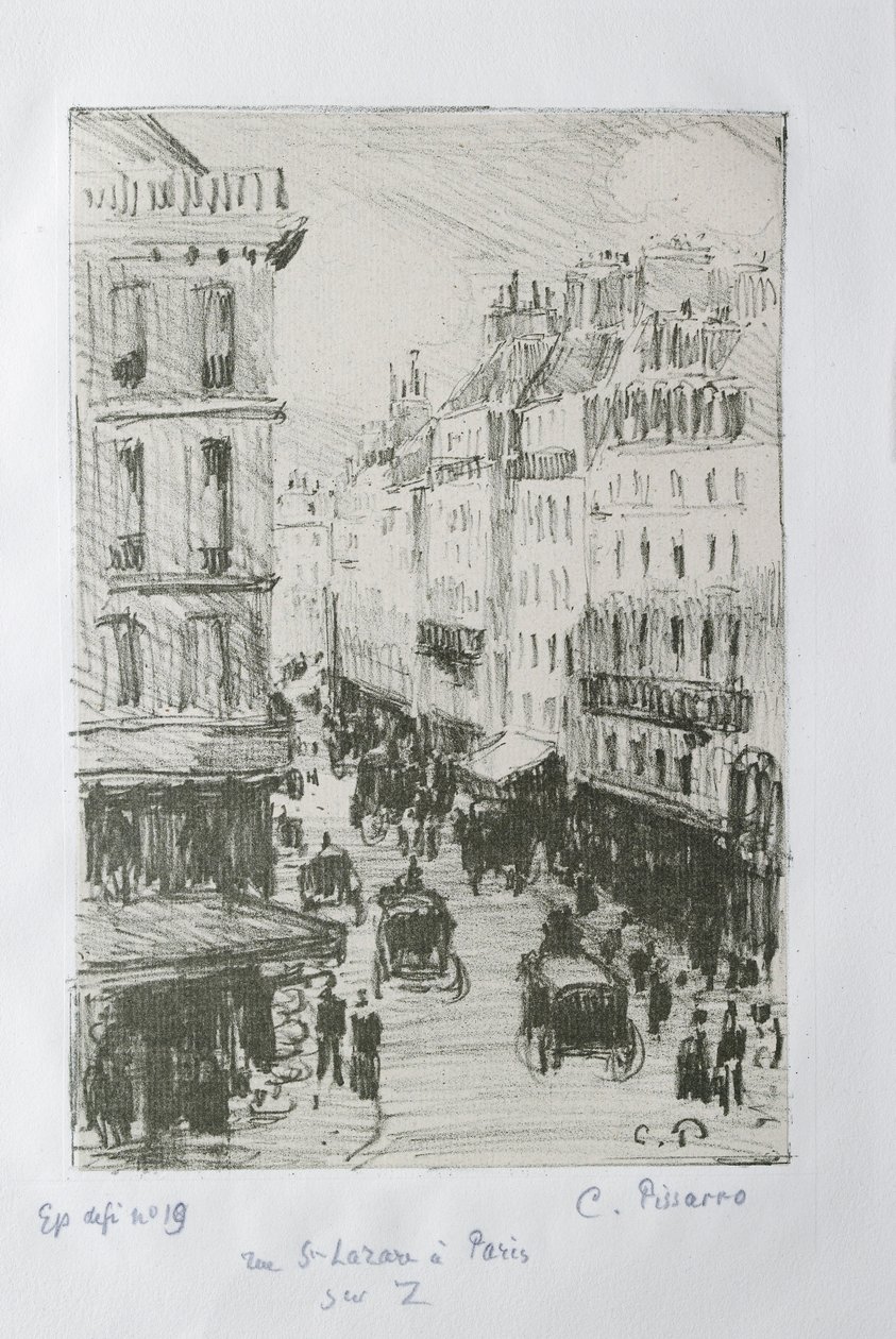 Rue Saint-Lazare, Paris by Camille Pissarro