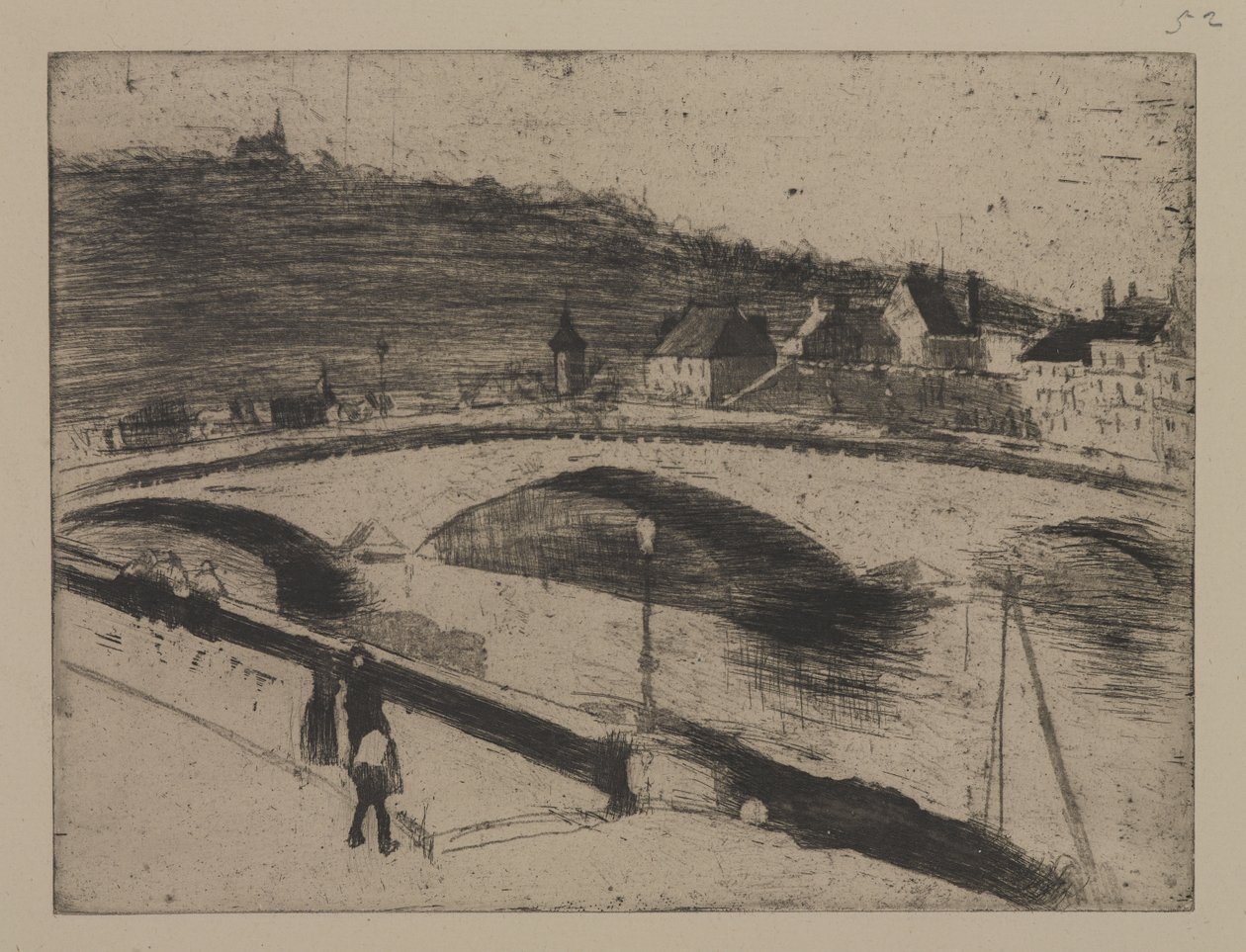 Stone Bridge at Rouen by Camille Jacob Pissarro