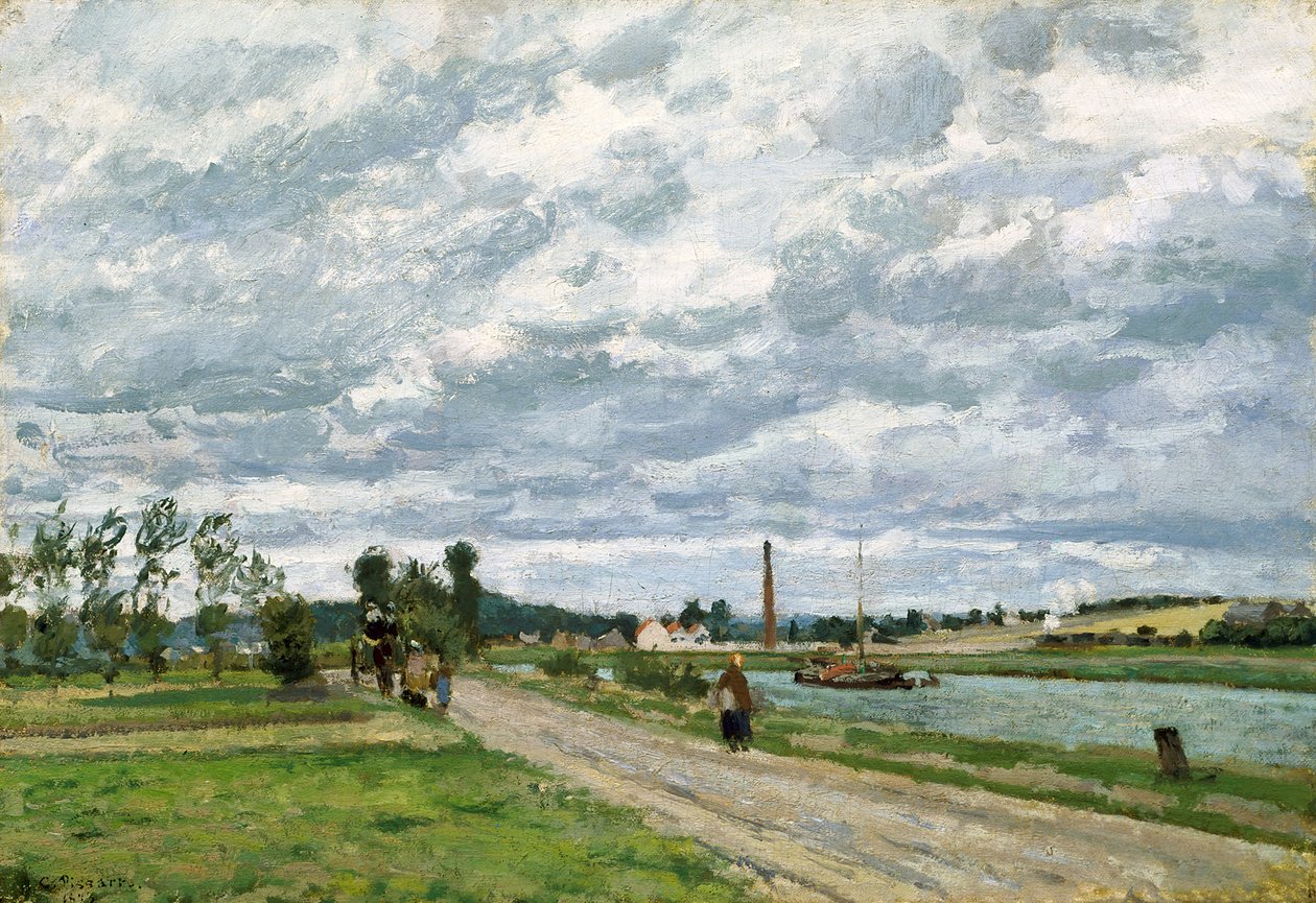 The Banks Of The Oise Near Pontoise by Camille Pissarro