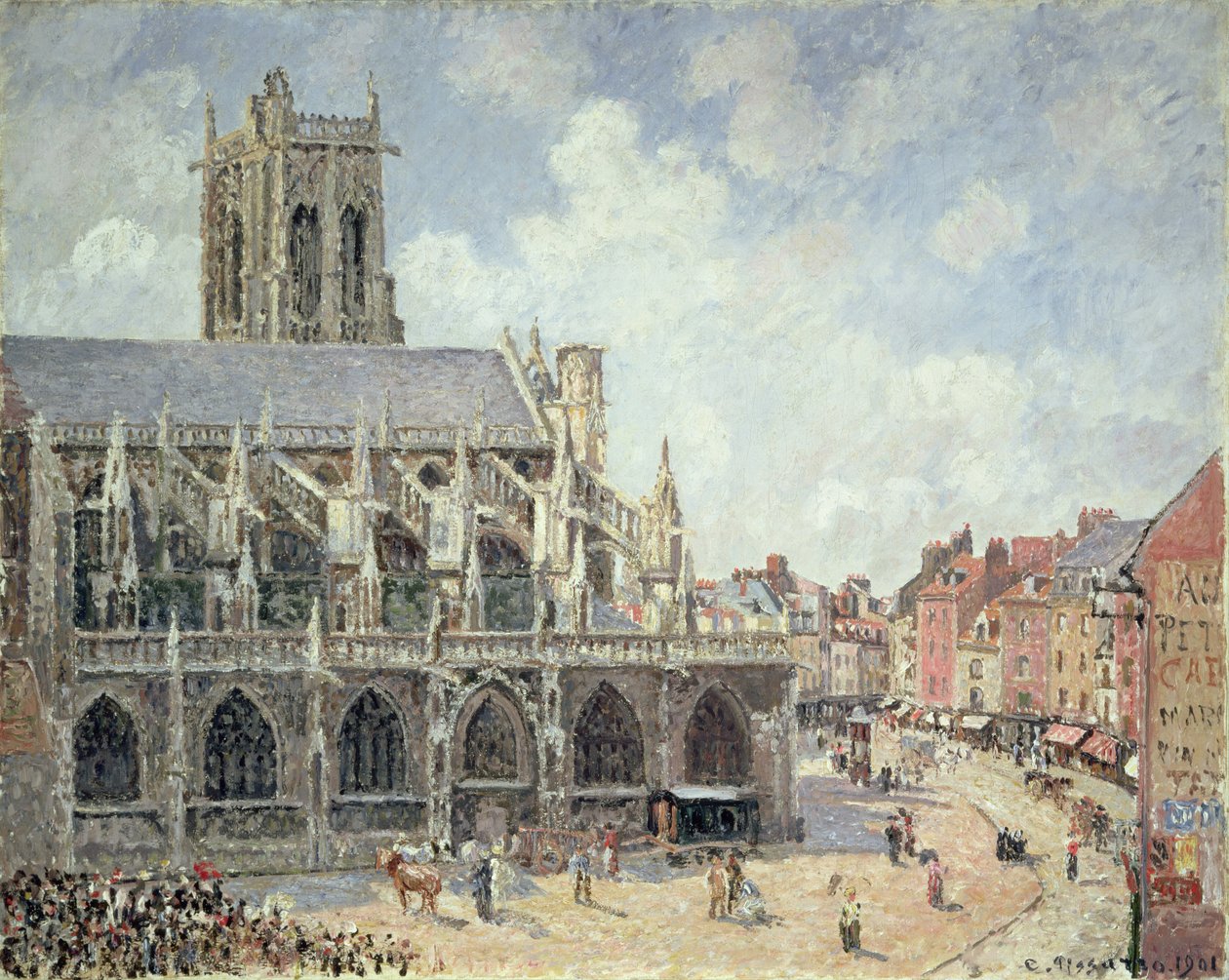 The Church of St Jacques in Dieppe, Morning Sun by Camille Jacob Pissarro