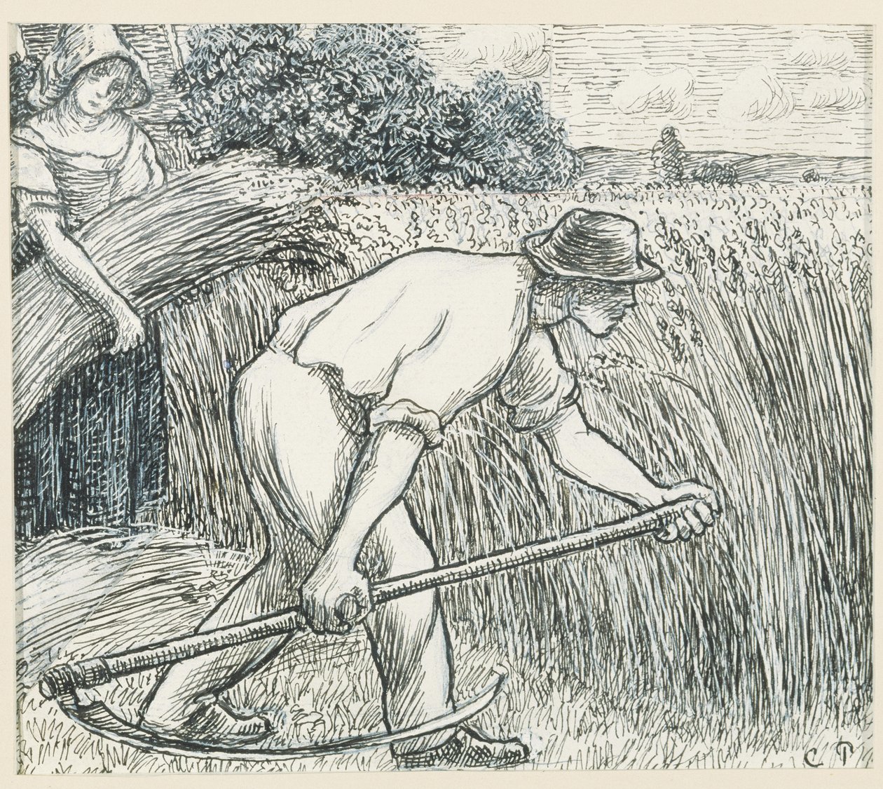 The Harvest, c.1895 by Camille Jacob Pissarro