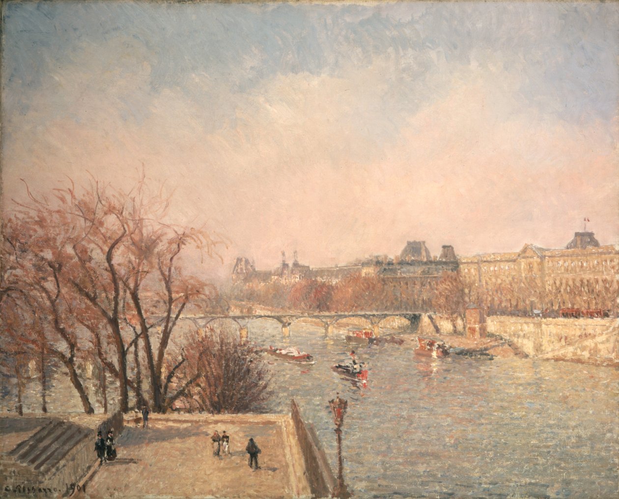 The Louvre: Morning by Camille Pissarro