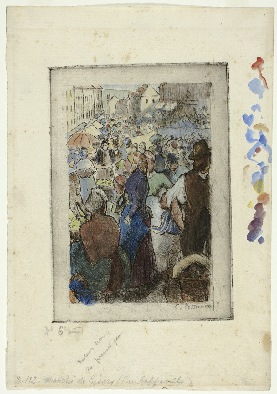 The Market at Gisors; Rue Cappeville by Camille Pissarro
