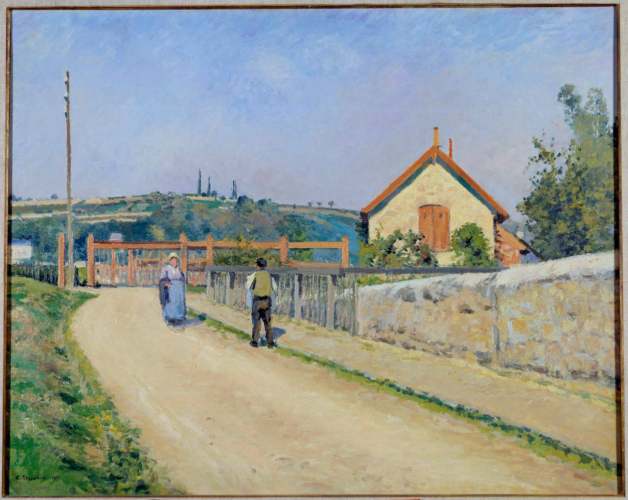 The Railway Barrier at the Patis, Near Pontoise by Camille Jacob Pissarro
