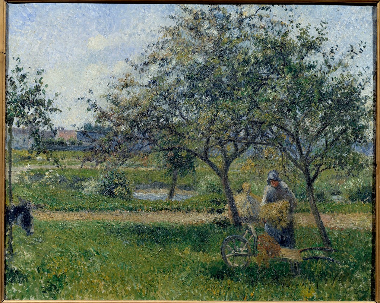 The Wheelbarrow, Orchard by Camille Jacob Pissarro