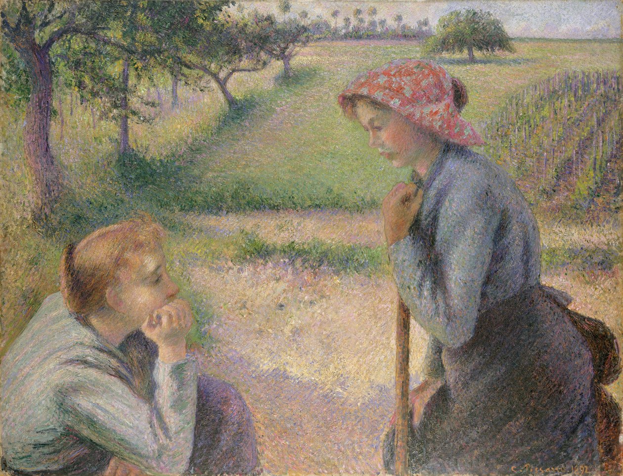 Two Young Peasant Women by Camille Jacob Pissarro