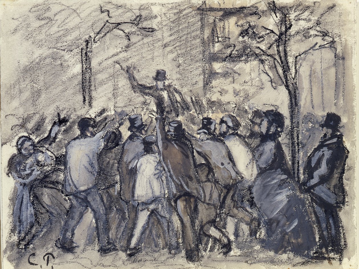 Urban Uprising in Paris by Camille Jacob Pissarro