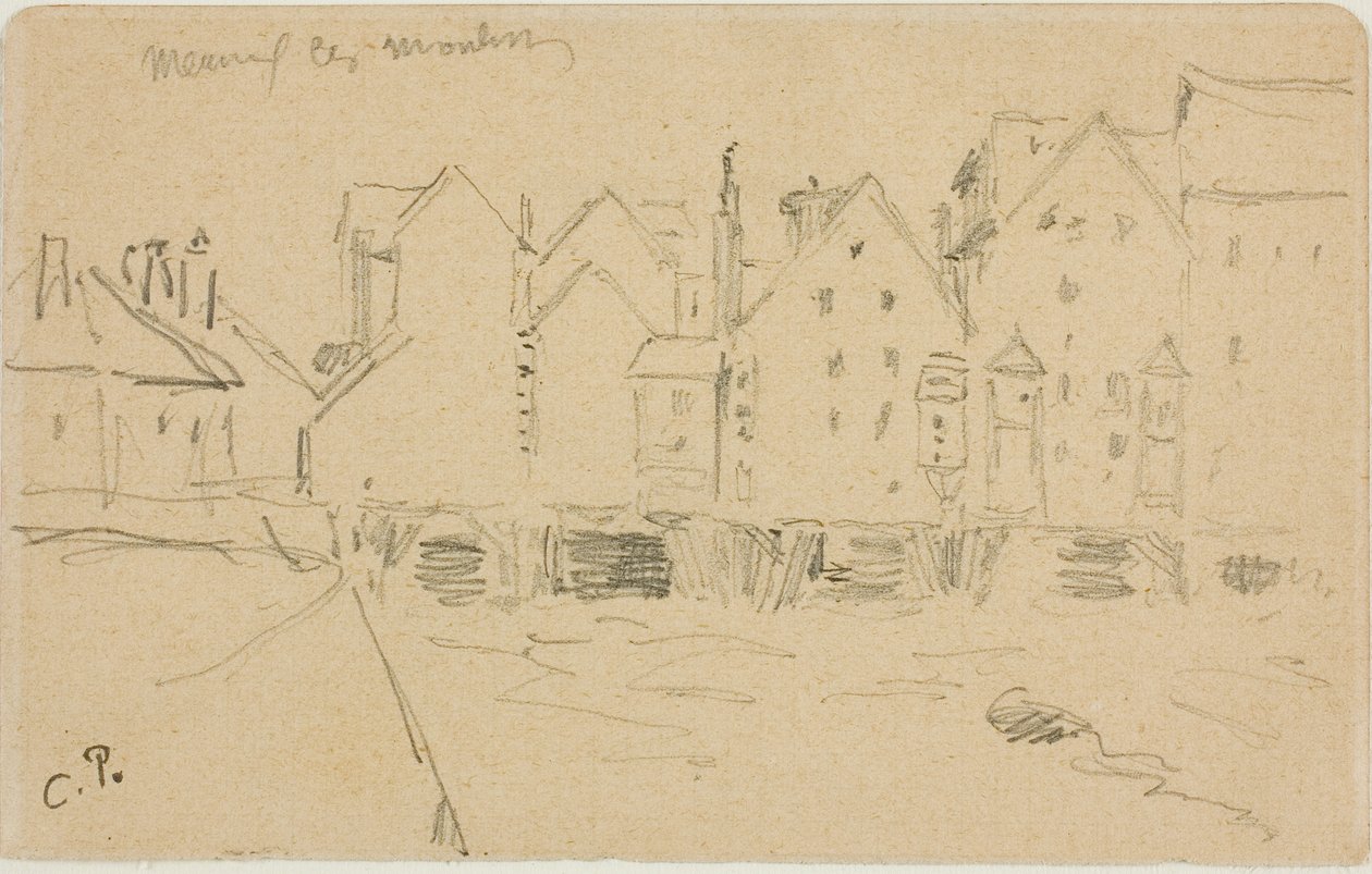 Water Mills in Meaux by Camille Pissarro
