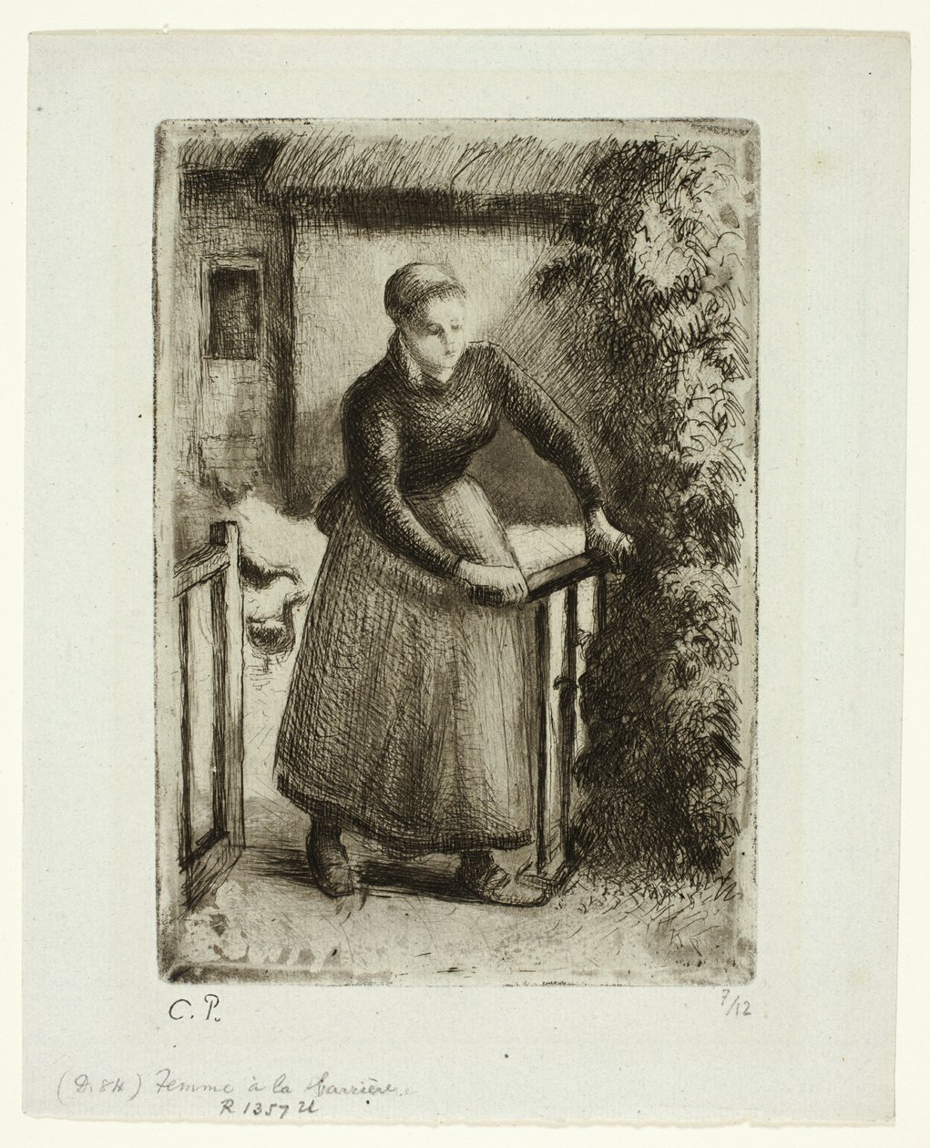 Woman at the Gate by Camille Pissarro