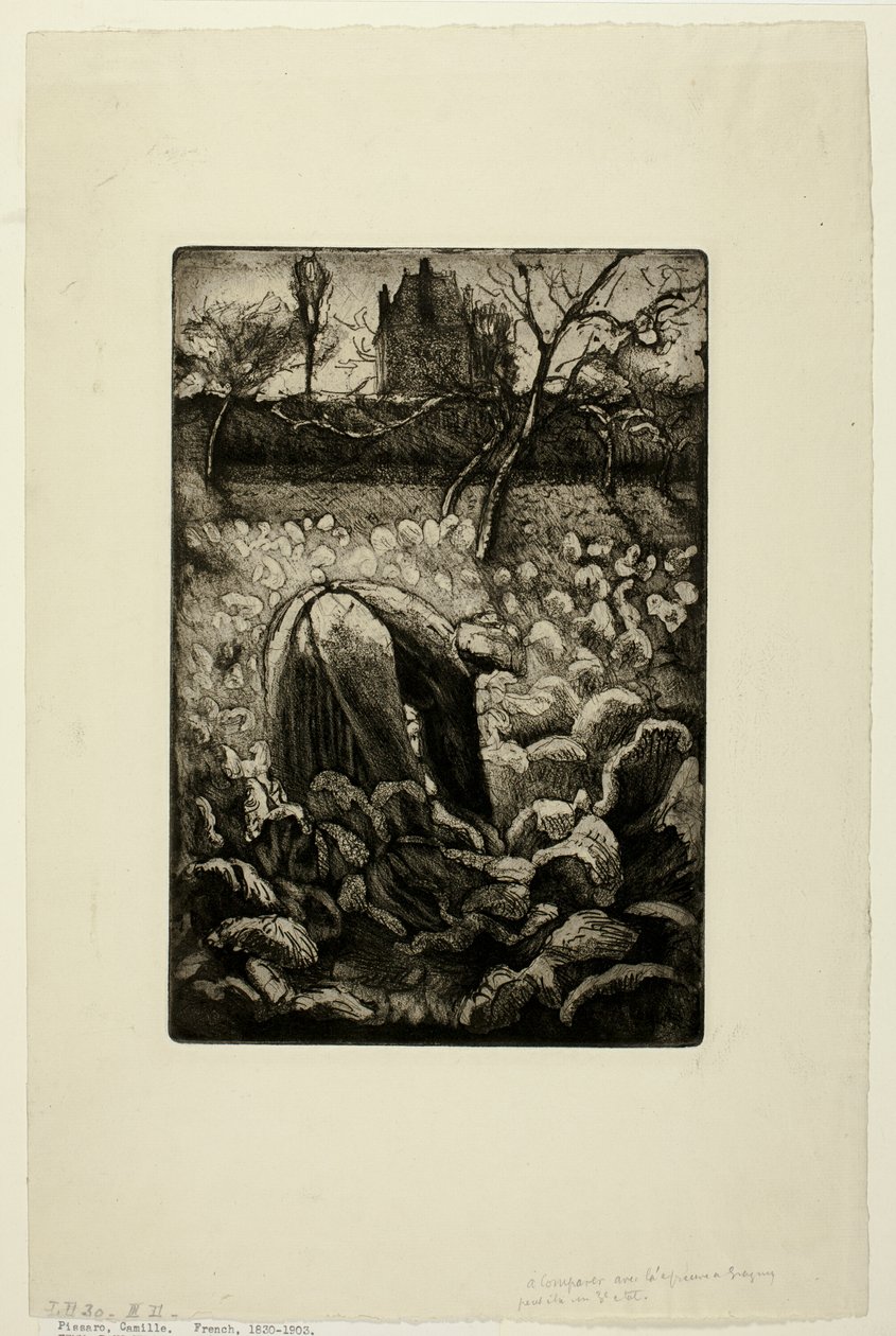 Woman in the Kitchen Garden by Camille Pissarro