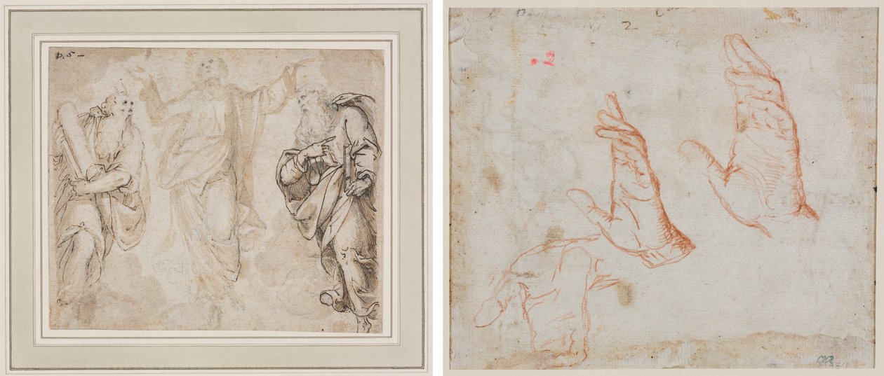The Transfiguration (recto); Study of Hands (verso) by Camillo Procaccini