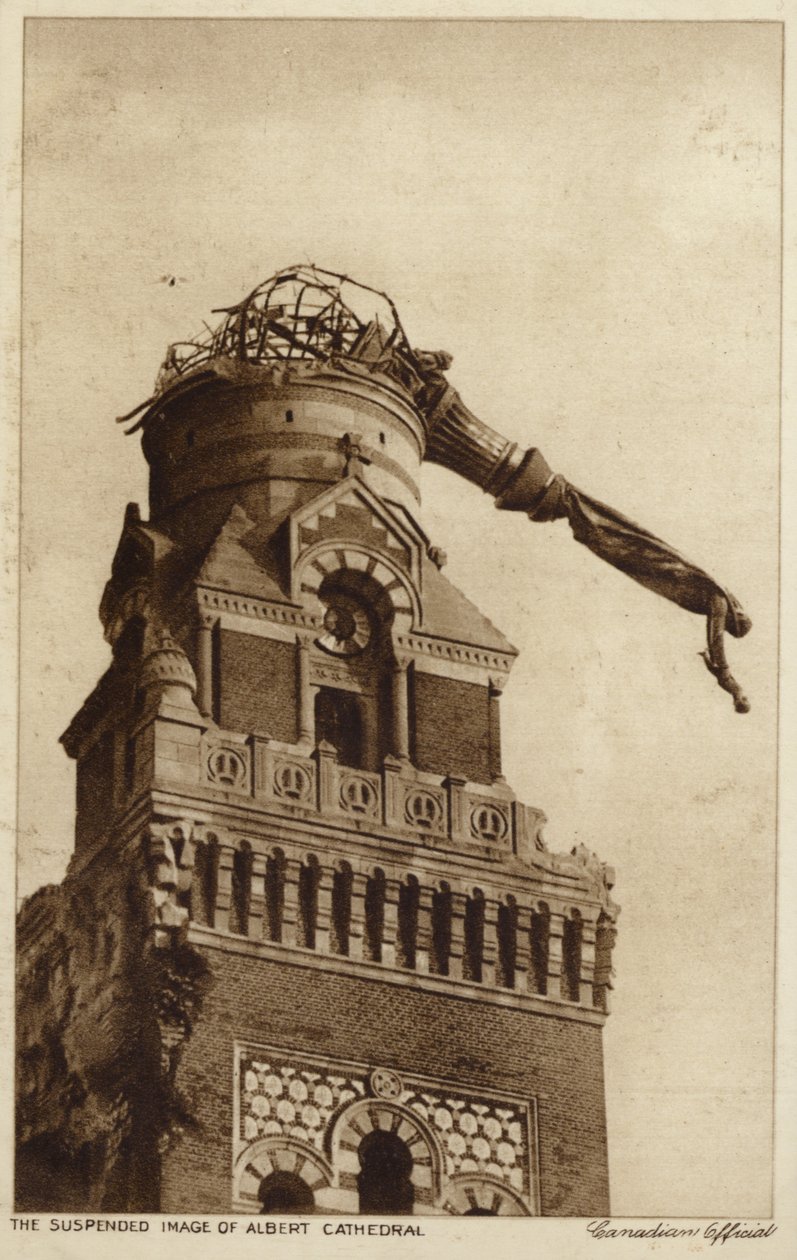 The Suspended Statue of Albert Cathedral, France, World War I by Canadian Photographer