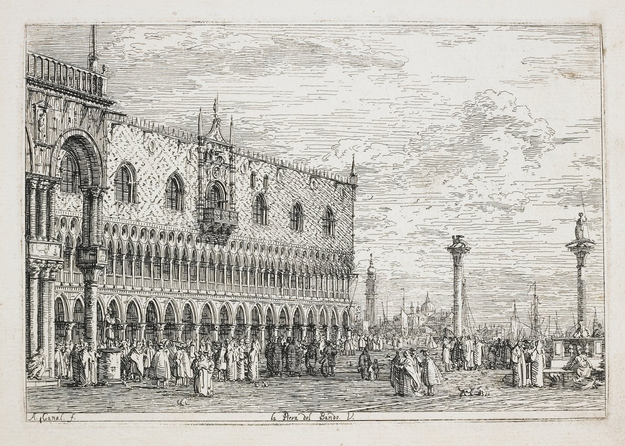 The Proclamation Stone, Venice by Giovanni Antonio Canal