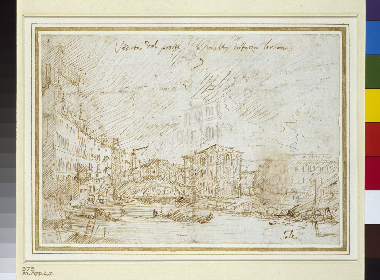 The Ponte di Rialto by Giovanni Antonio Canal