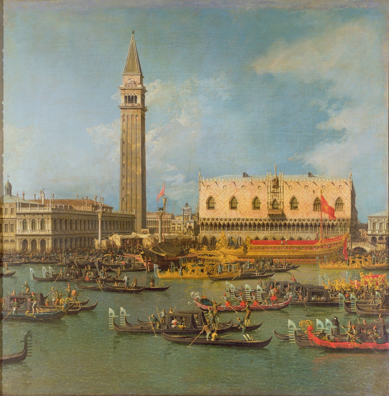 View of the Palace of St Mark, Venice, with preparations for the Doge