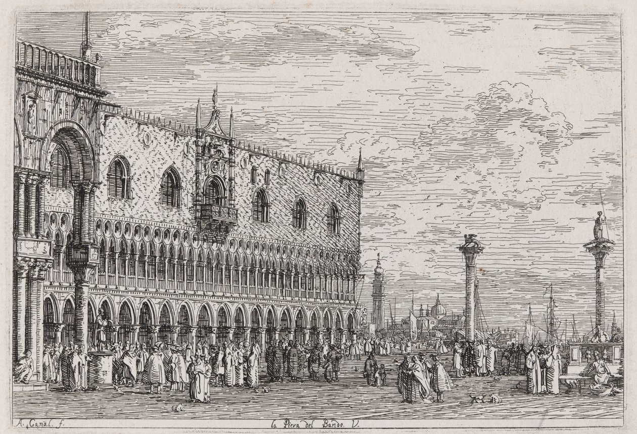 The Piera del Bando. V, from the series Views by Canaletto (Giovanni Antonio Canal)