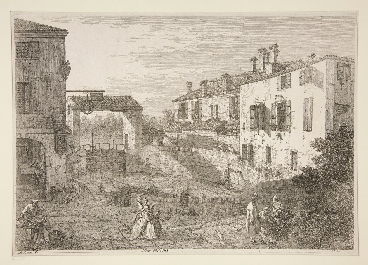 The Locks of Dolo, from the Series Vedute (Views) by Canaletto (Giovanni Antonio Canal)