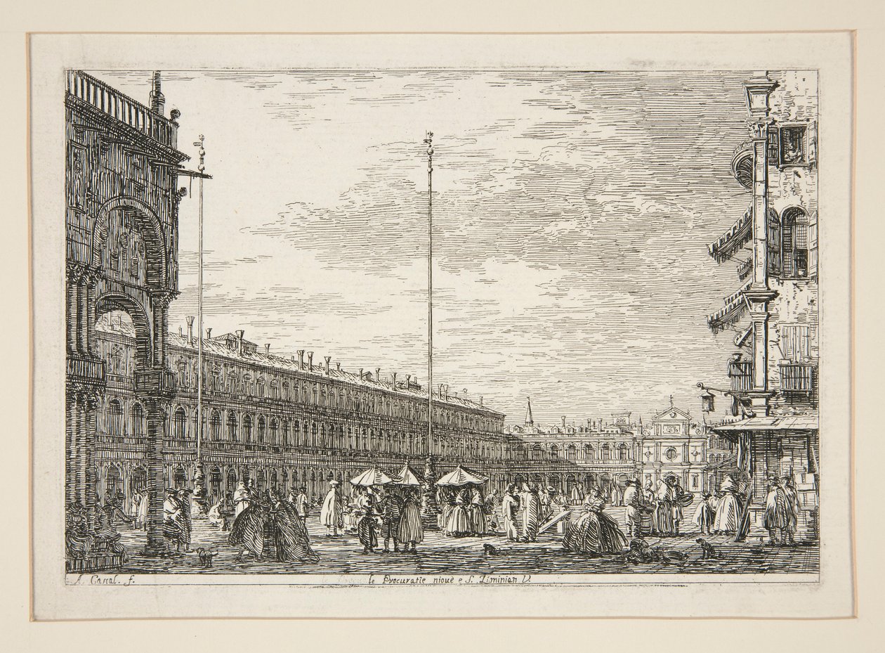 The Procuratic Nuove and the Church of San Geminiano, Venice, from the series Views by Canaletto (Giovanni Antonio Canal)