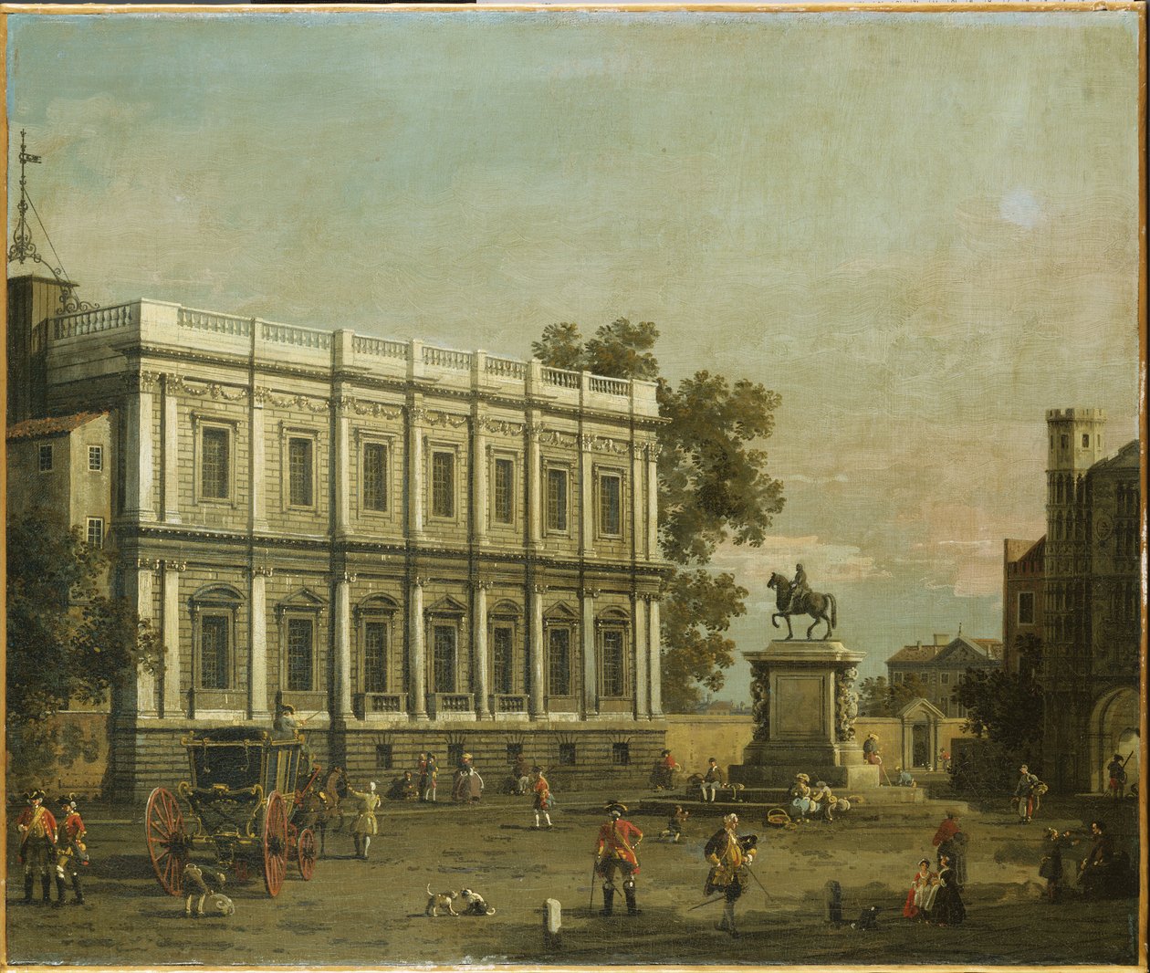 A Capriccio of Buildings in Whitehall, c.1754 by Giovanni Antonio Canal