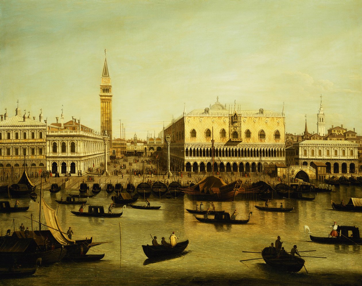 A View of the Molo from the Bacino di San Marco, Venice by Giovanni Antonio Canal
