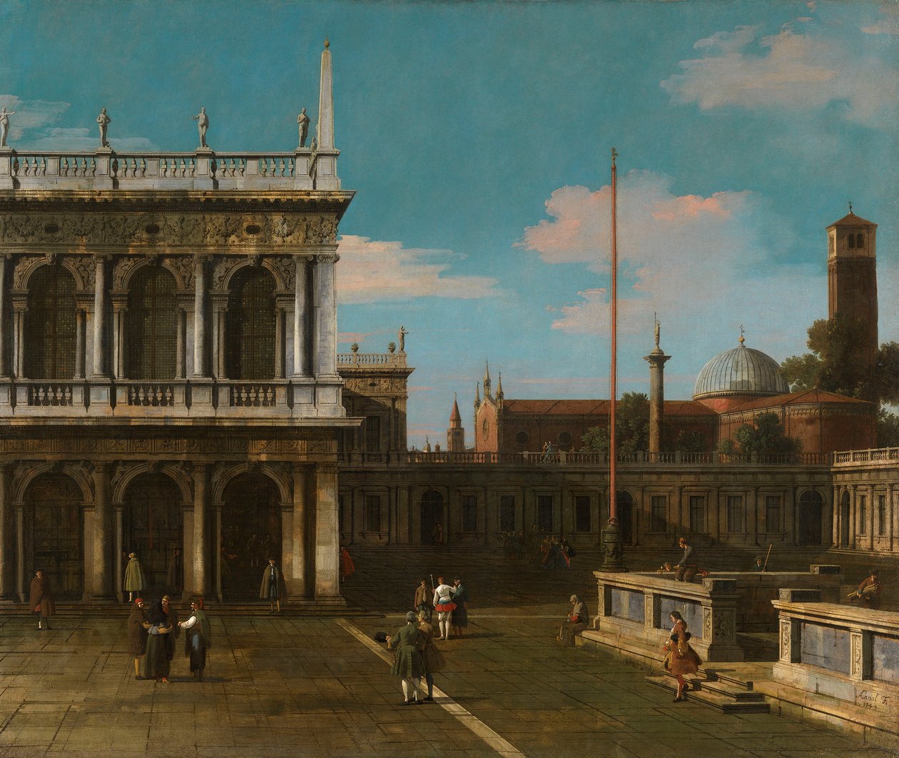 Capriccio View of the Piazzetta with the Libreria by Canaletto