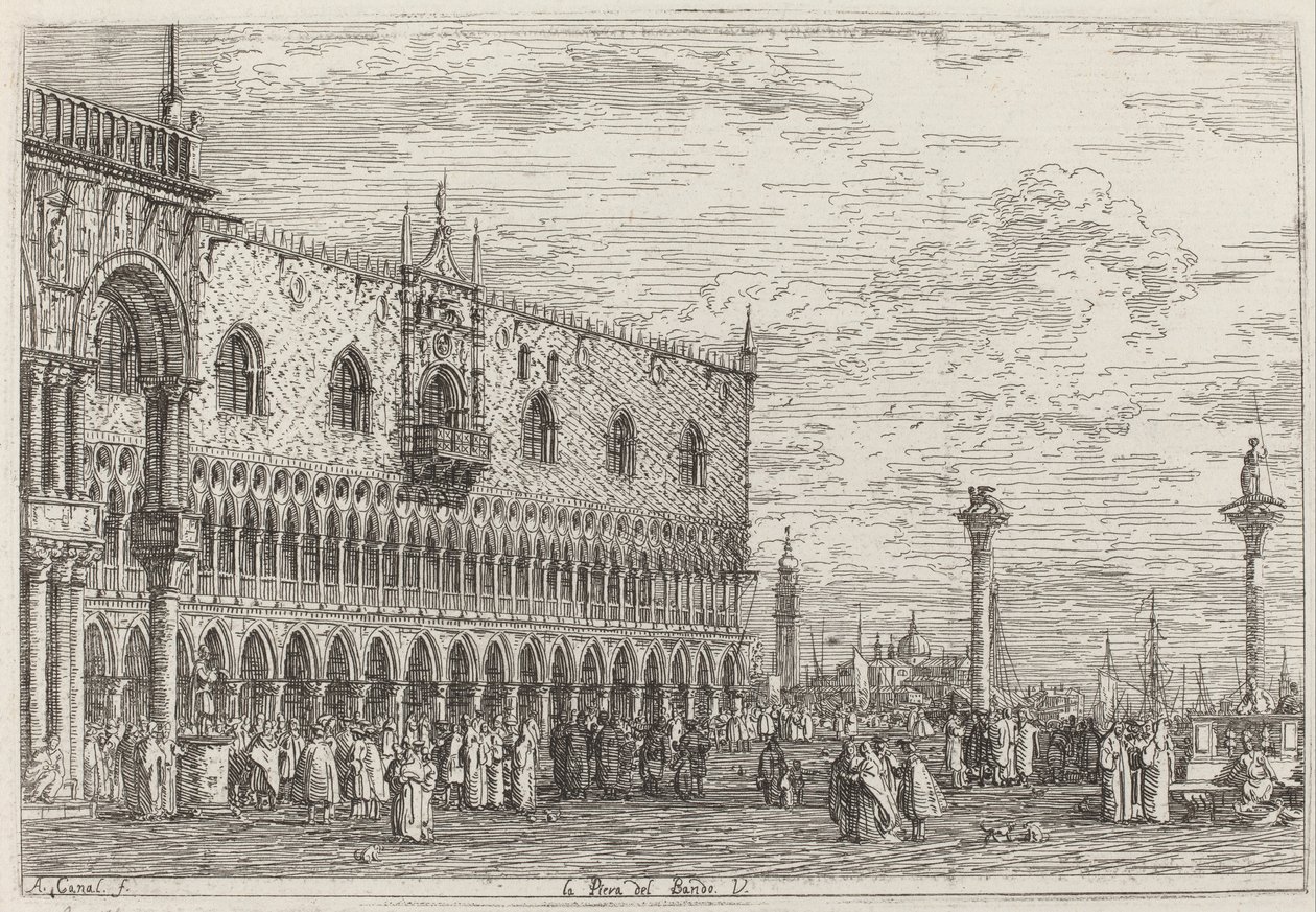 La Piera del Bando by Canaletto