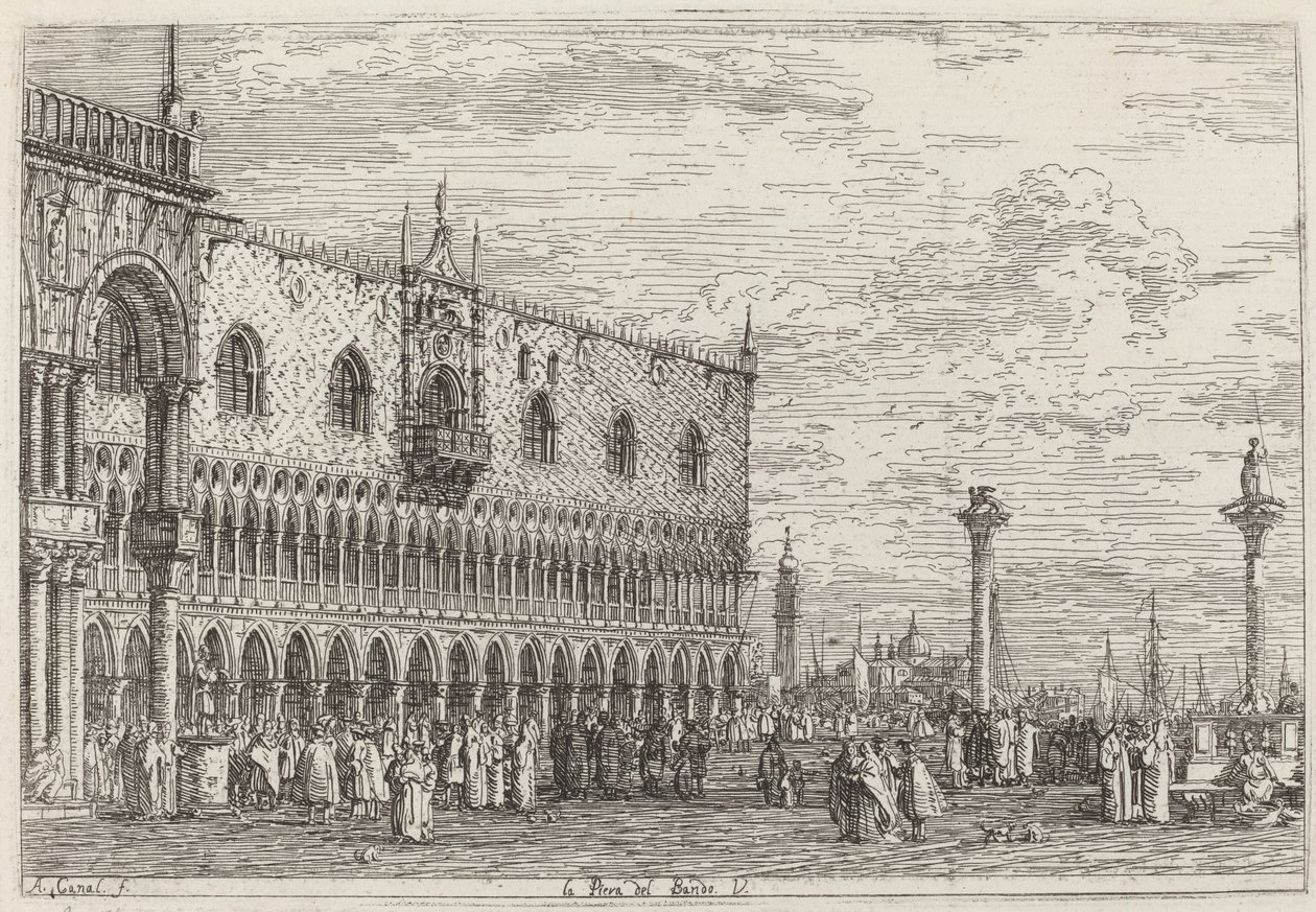 La Piera del Bando. V., c. 1735-1746 by Canaletto