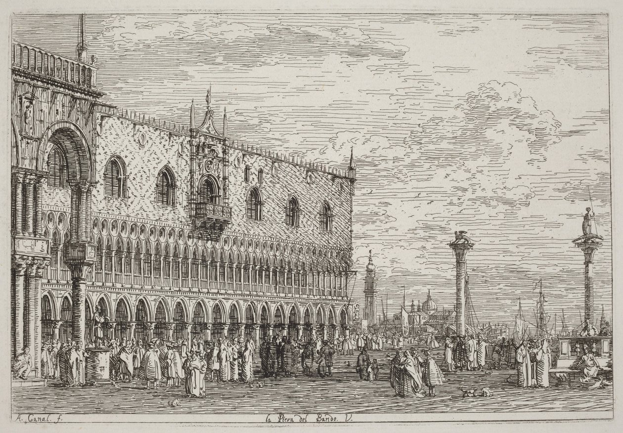 The Stone of the Proclamation. V. [lower right] by Canaletto