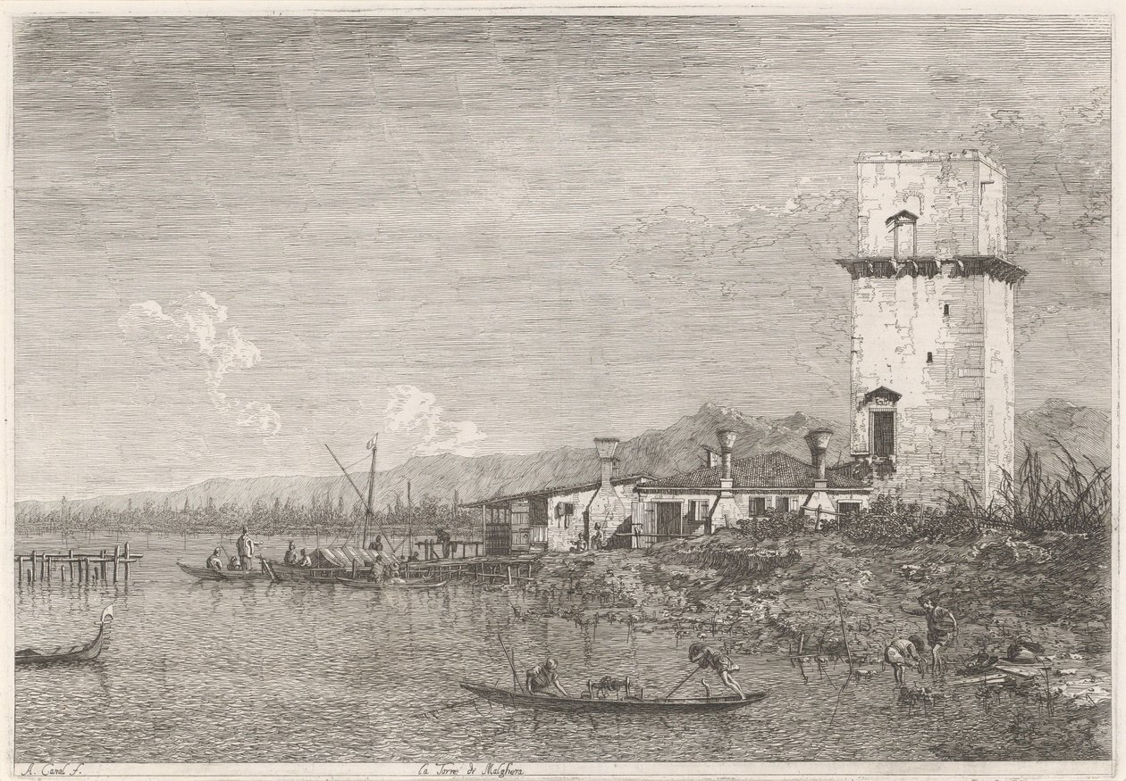 The Tower of Malghera by Canaletto