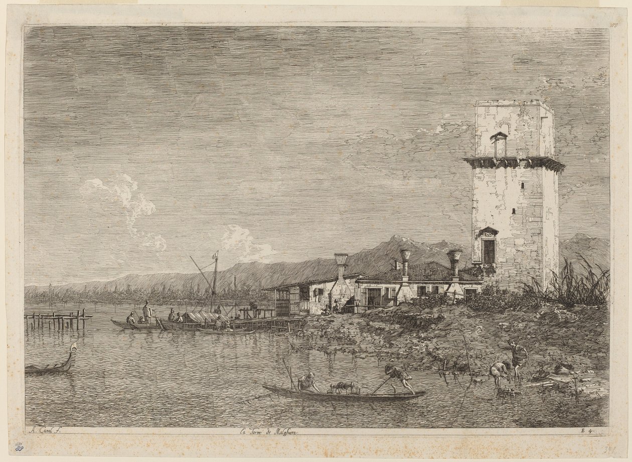 The Tower of Malghera by Canaletto