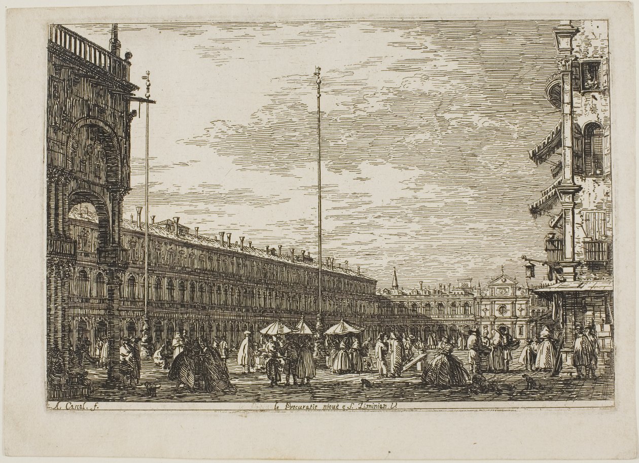 The Procuratie Nuove and S. Ziminian V., from Vedute by Canaletto