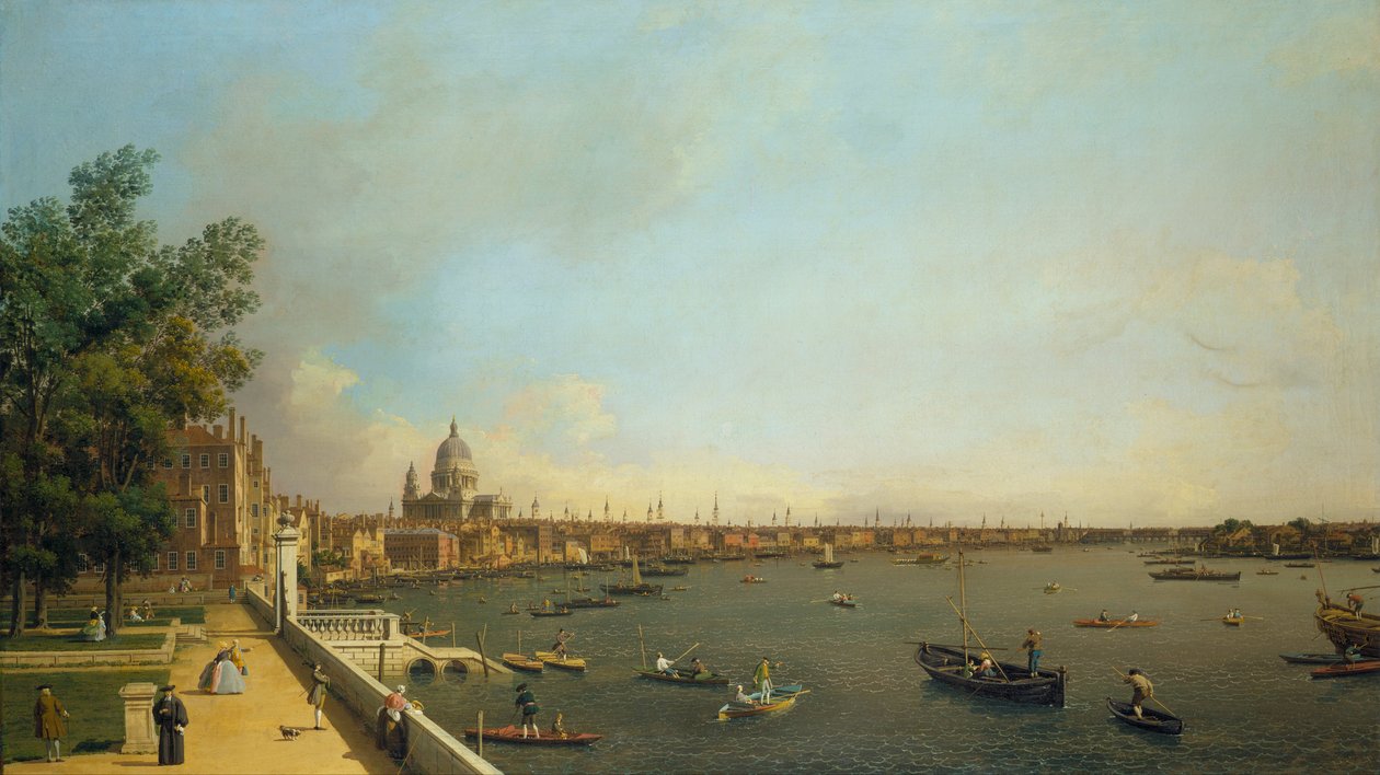 The Thames from Somerset House Terrace towards the City by Canaletto