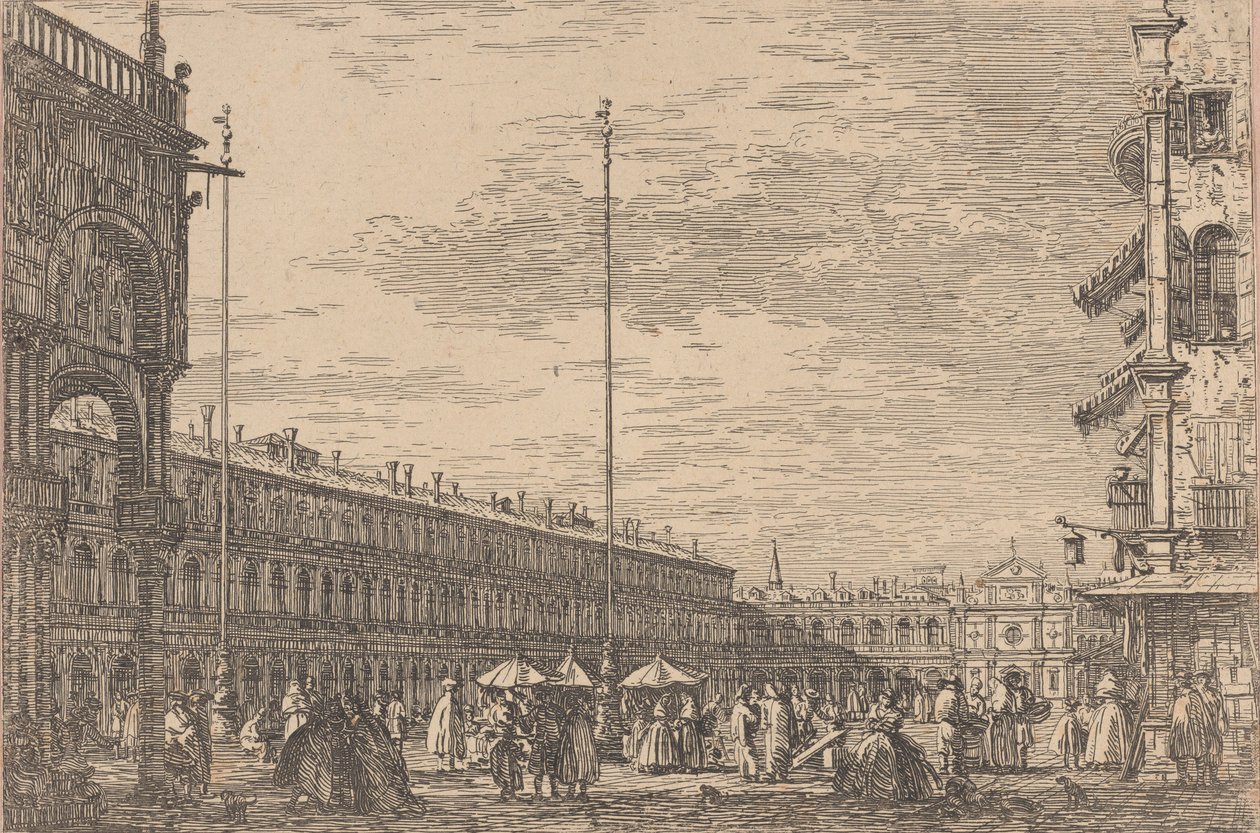 Piazza San Marco with the Procuratie Nuove on the Left and the Church of San Geminiano, 1735-46 by Canaletto