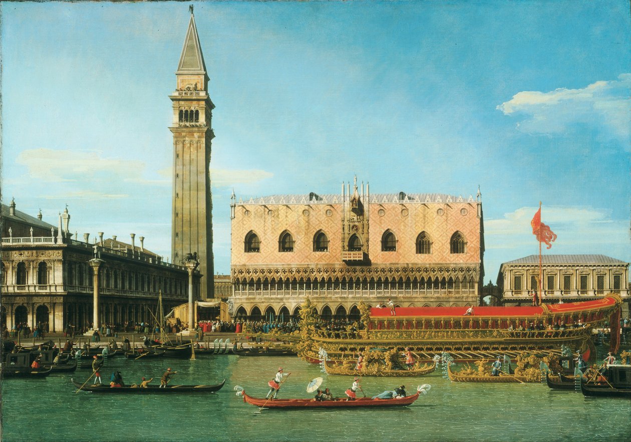 The Bucintoro at the Molo on Ascension Day by Canaletto