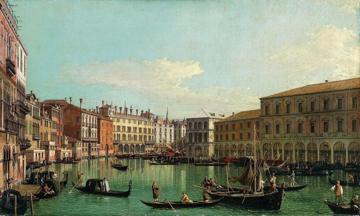 The Grand Canal, Venice, Looking South Toward the Rialto Bridge by Giovanni Antonio Canal