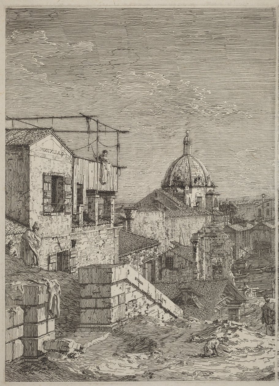The House with the Inscription [left] by Canaletto