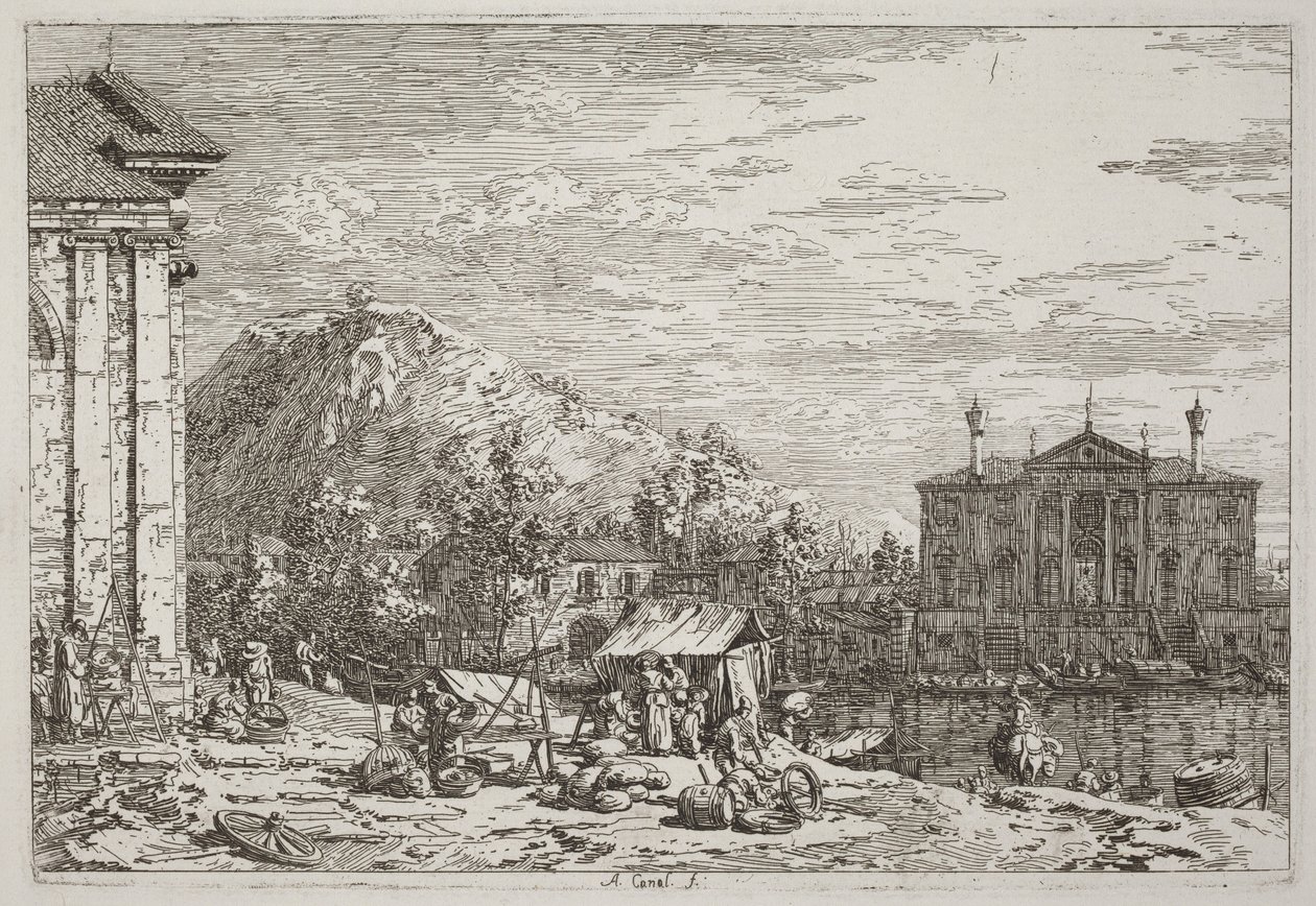 The Market at Dolo by Canaletto